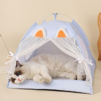 [이거찜] 고양이 숨숨집 텐트형 애견하우스 쿠션포함