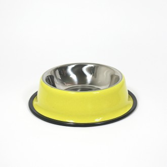 칼라 스텐 애견 식기(18cm)/반려동물 식기/고양이 식기/애완동물 식기