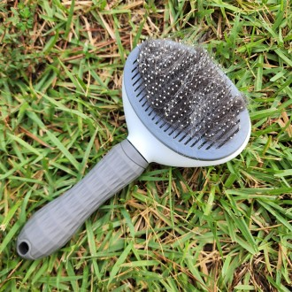 원터치 애완동물 슬리커 브러쉬 엉킨털관리 강아지빗