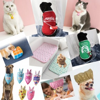 [사러왕]강아지 스카프 방울 목걸이 장난감 개모차 매트 모자 옷 원피스 고양이 악세사리