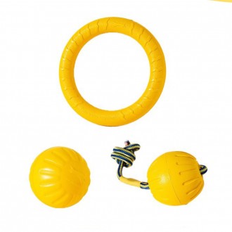 EVA 터그놀이 옐로우 3종 세트 강아지 스트레스 해소 소프트 터그 장난감