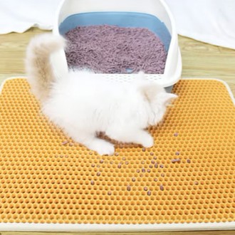 고양이 사막화 방지 매트 벌집 모양 고양이 화장실 배변 모래 발판 패드