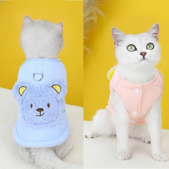 반려동물 의류 고양이 옷 면조끼 가을 겨울 신상 입체 곰 패딩