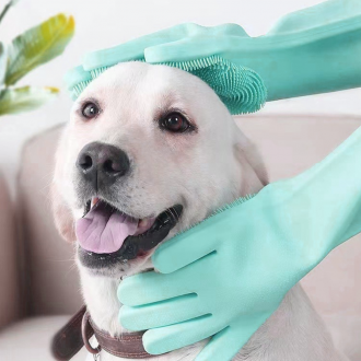 [지앤지] 실리콘 미끄럼방지 수세미 고무장갑 돌기형 반려동물 샤워브러쉬 세차장갑