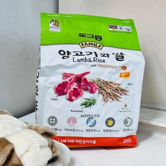 (ABM도매콜) 대주 도그랑 훼밀리 양고기와 쌀2kg 퍼피 1세이하 어린 강아지용 사료