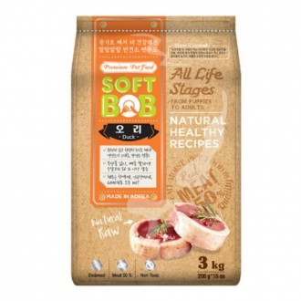 소프트밥 오리 3kg 강아지 반건조 사료 펫푸드