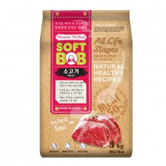 소프트밥 소고기 3kgX4개 강아지 말랑말랑 반건조 사