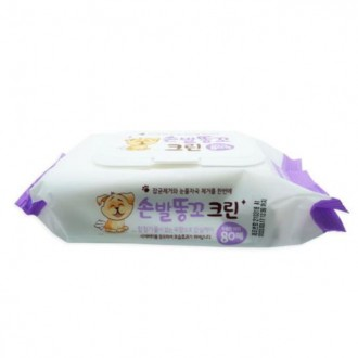 애견 물티슈 발바닥 엉덩이 강아지 크리너 80매