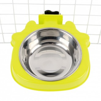 철망 부착용 애완용 스틸 식기