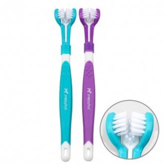 퍼피헛 쓰리헤드 미니칫솔 강아지칫솔